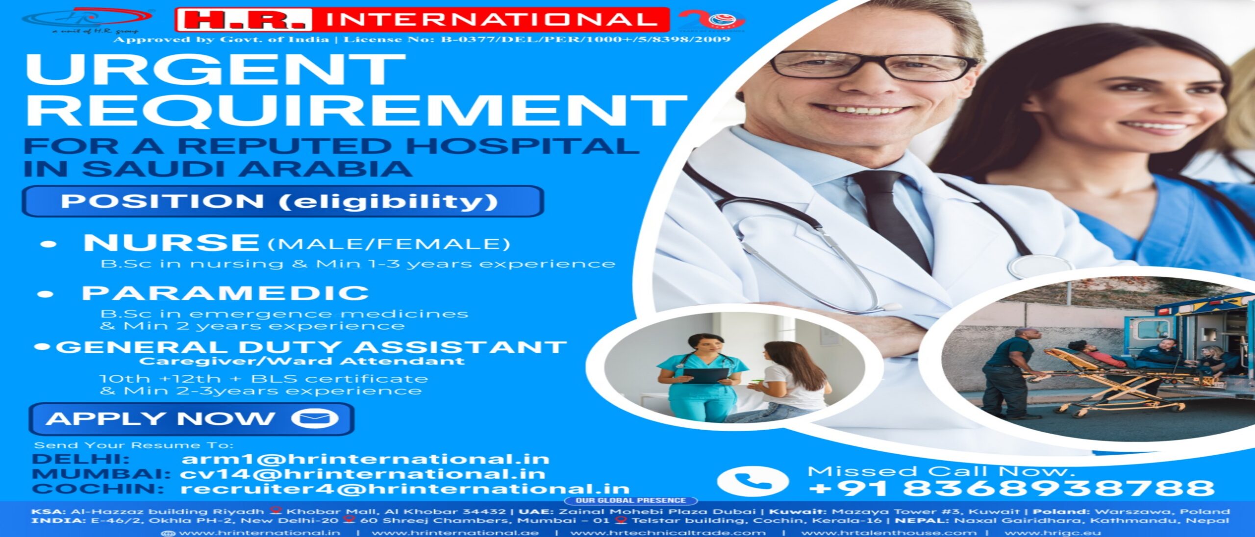 Urgent Healthcare Job Openings in Saudi Arabia – Apply Now with H.R. International