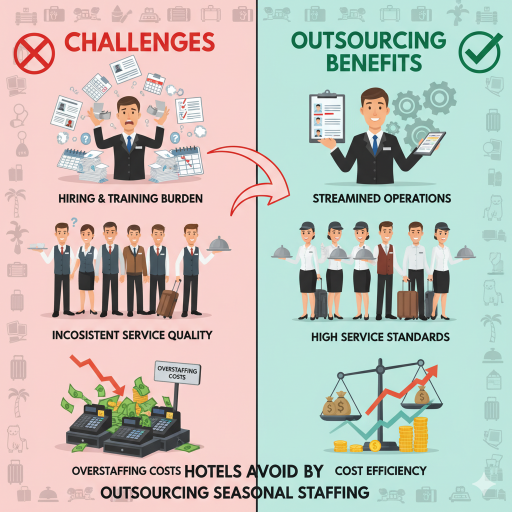 Challenges Hotels Avoid by Outsourcing Seasonal Staffing