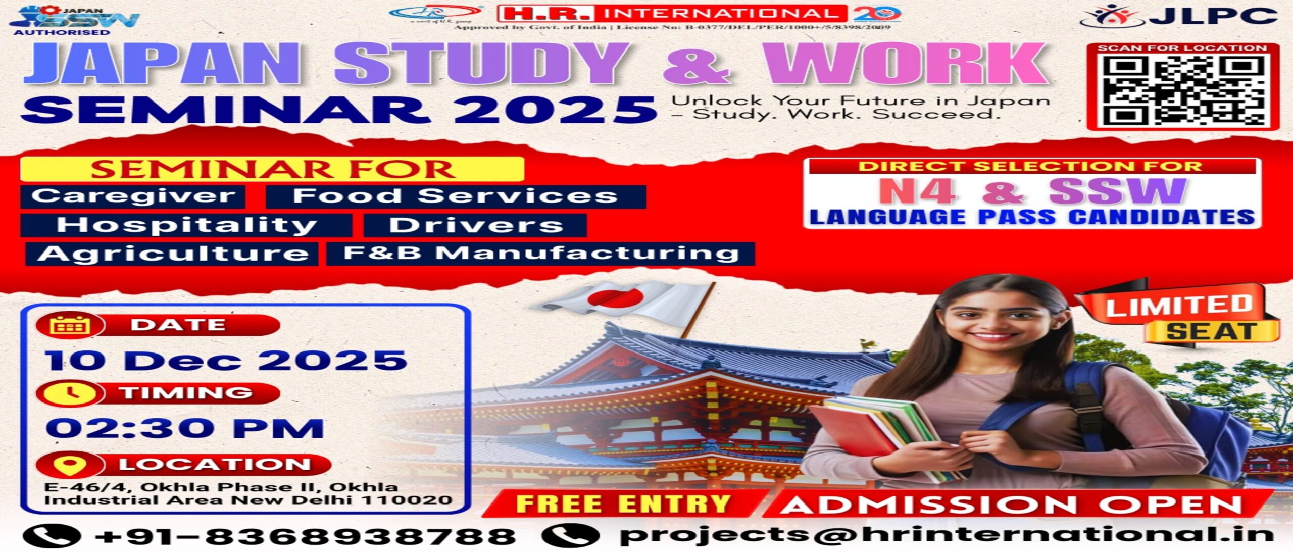 Japan SSW Authorised Seminar 2025 – H.R. International | JLPC Japan Study & Work Seminar 2025