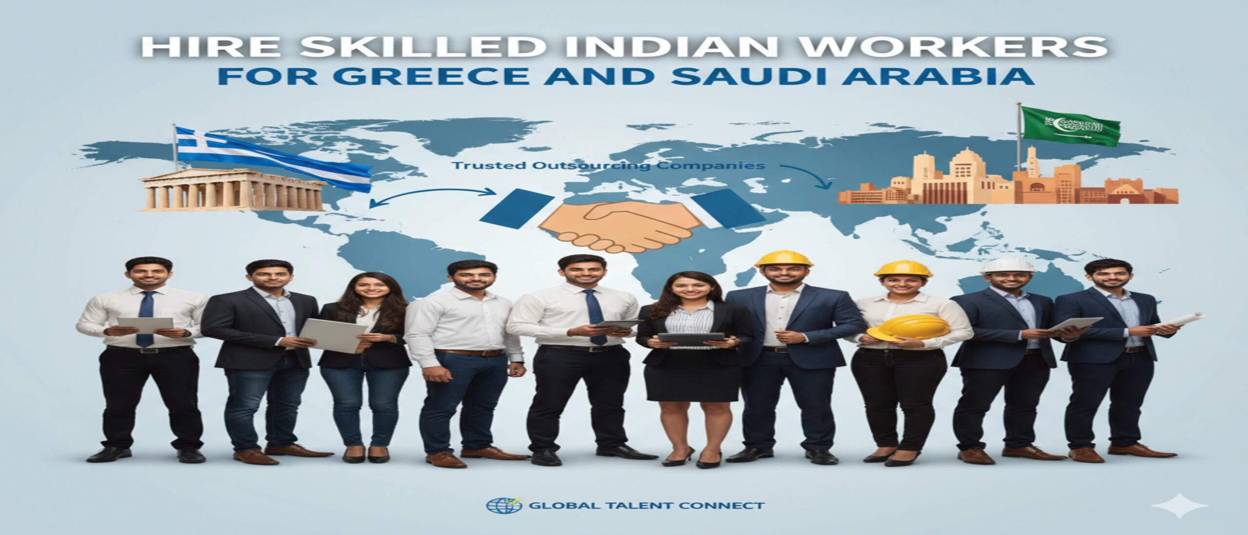 Hire Skilled Indian Workers for Greece and Saudi Arabia Through Trusted Outsourcing Companies