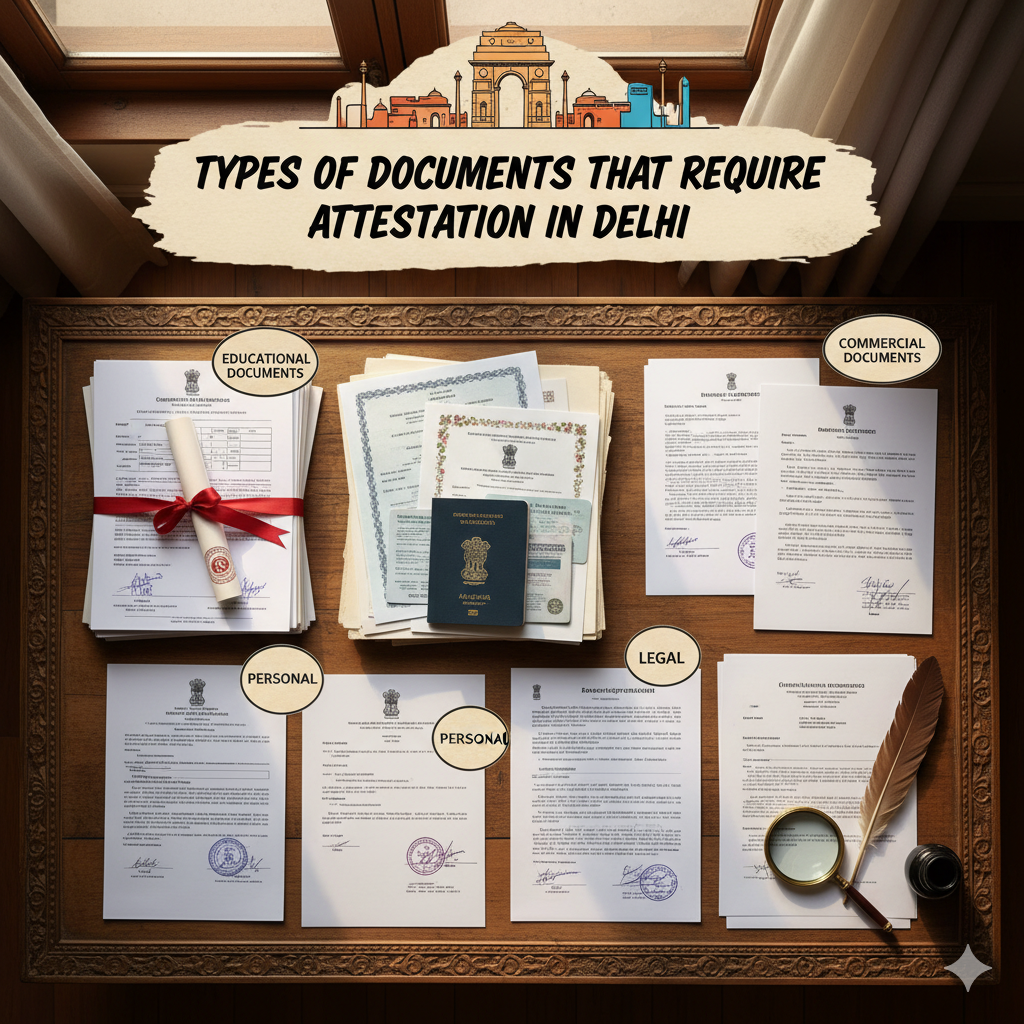 Types of Documents That Require Attestation in Delhi