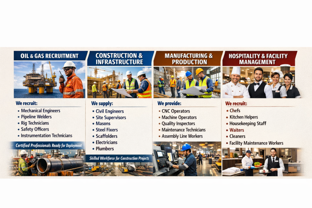 Sectors: Oil & Gas, Construction, Manufacturing, Hospitality & More