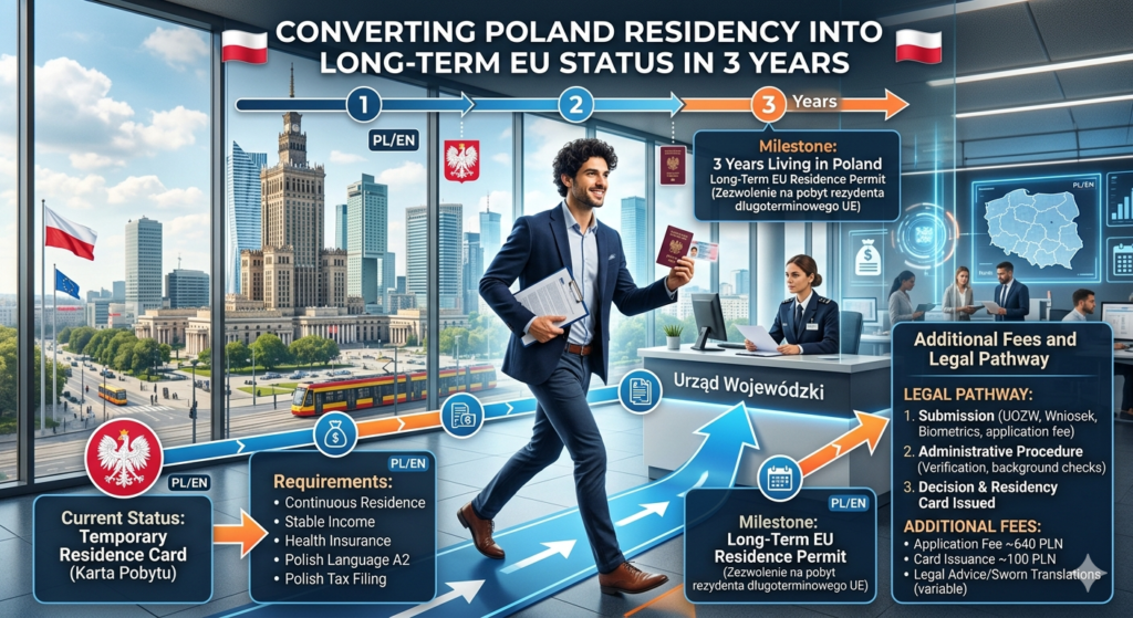 Converting Poland Residency into Long-Term Residency in 3 Years