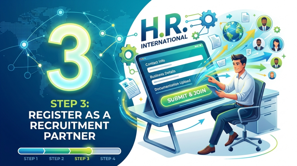 Step 3 – Register as a Recruitment Partner with H.R. International