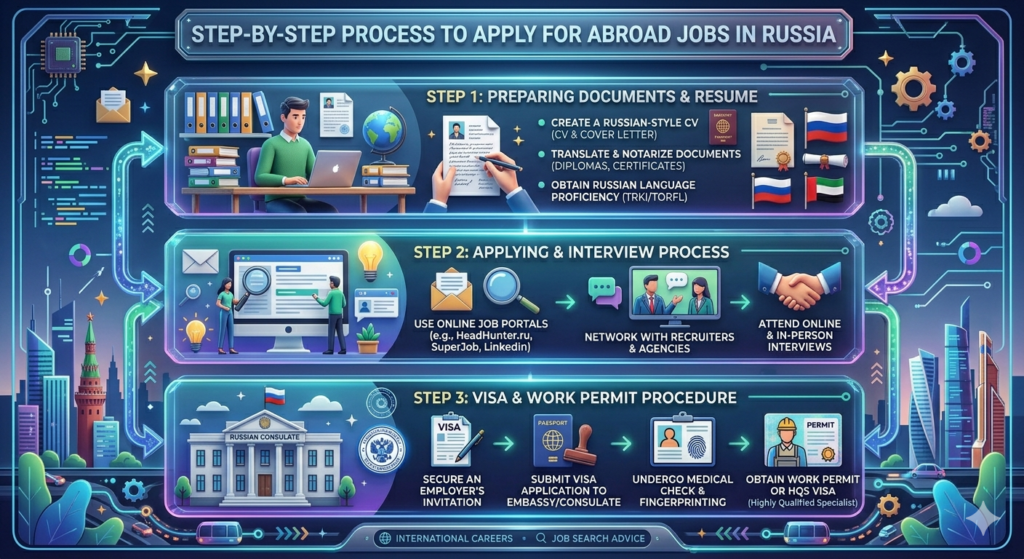 Step-by-Step Process to Apply Abroad Jobs in Russia