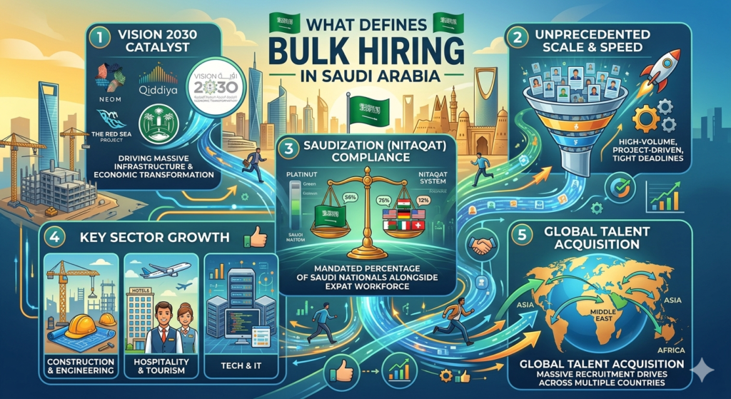 What Defines Bulk Hiring in Saudi Arabia
