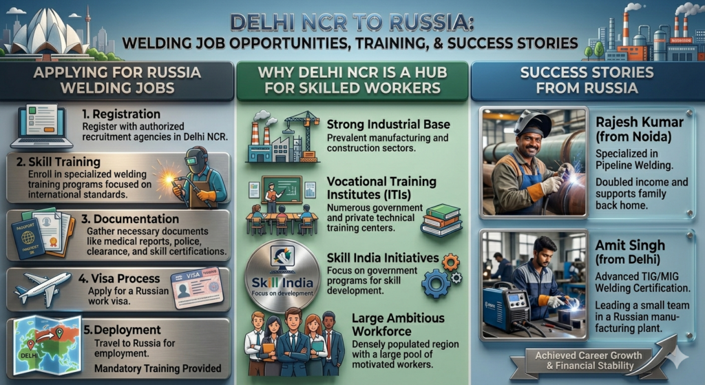 Delhi NCR Candidates Apply for Russia Welding Jobs with Training