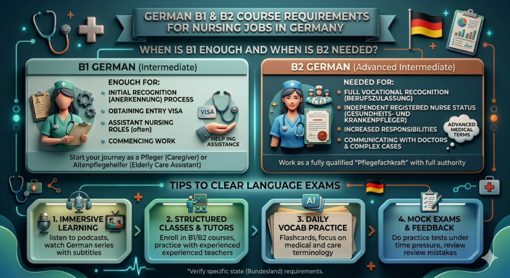German B1 B2 Course Requirement for Nursing Jobs in Germany
