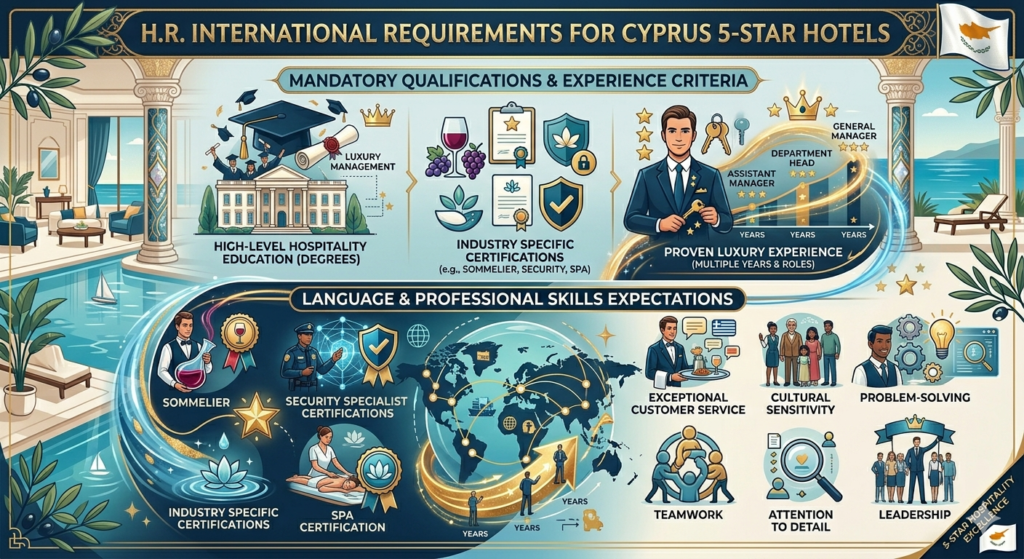 H.R. International Requirements in Cyprus for 5 Star Hotels