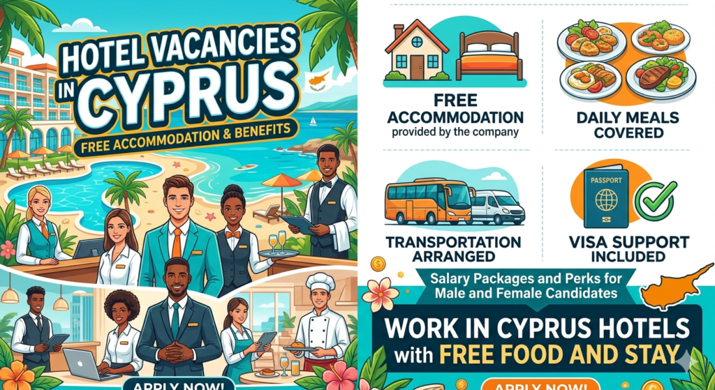 Hotel Vacancies in Cyprus with Free Accommodation and Benefits