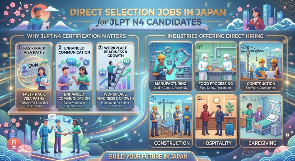Direct Selection Jobs in Japan for N4 Candidates