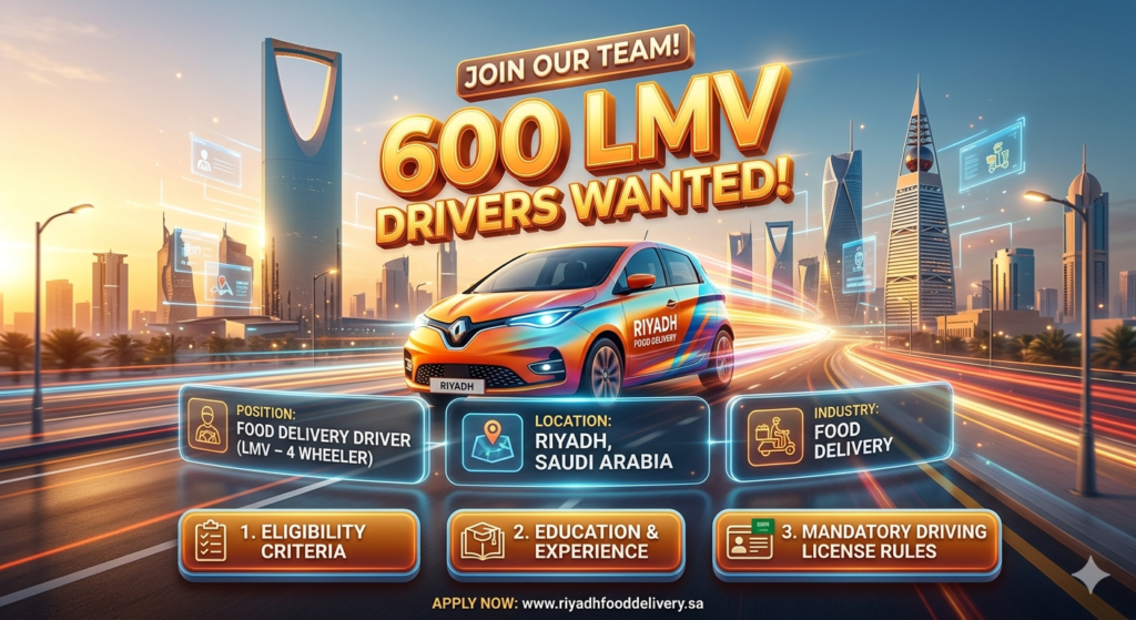 Food Delivery Company Hiring Riyadh