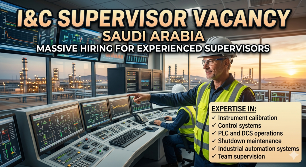 I&C SUPERVISOR Vacancy Saudi Arabia