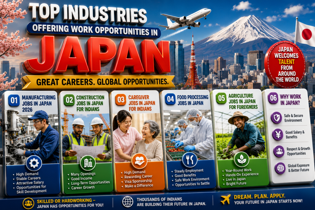 Top Industries Offering Work Opportunities in Japan