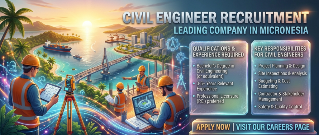 Civil Engineer Recruitment for Reputed Company in Micronesia