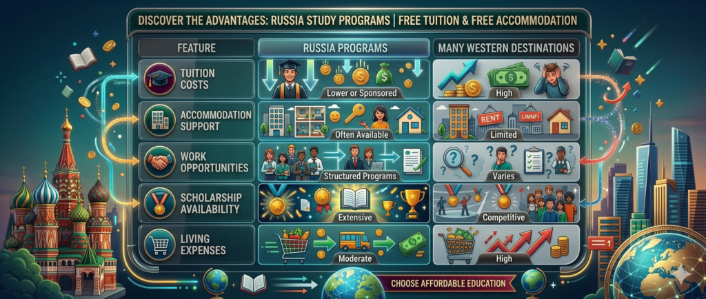 Free Tuition Fees and Free Accommodation Advantages