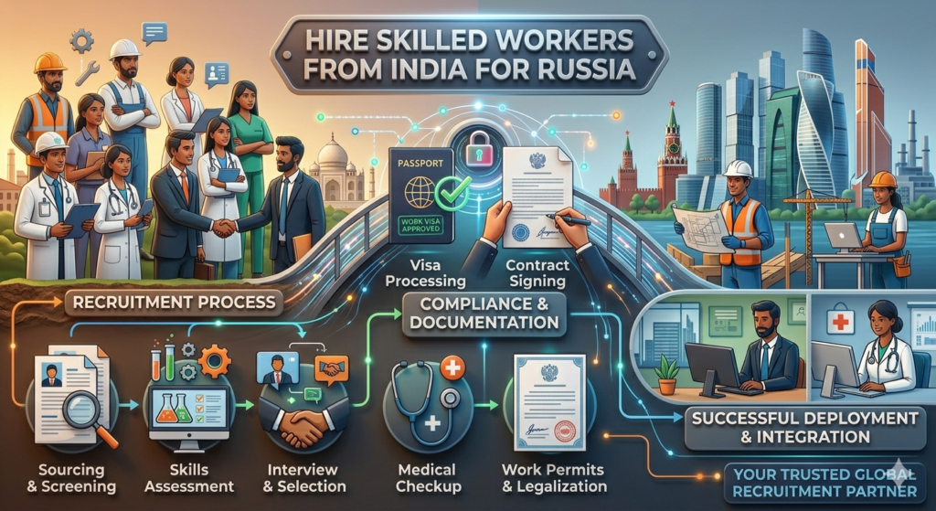 Hire Skilled Workers from India for Russia