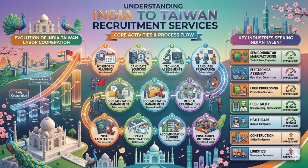 Understanding India to Taiwan Recruitment Services