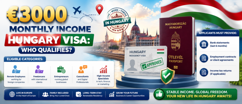 €3000 Monthly Income Hungary Visa