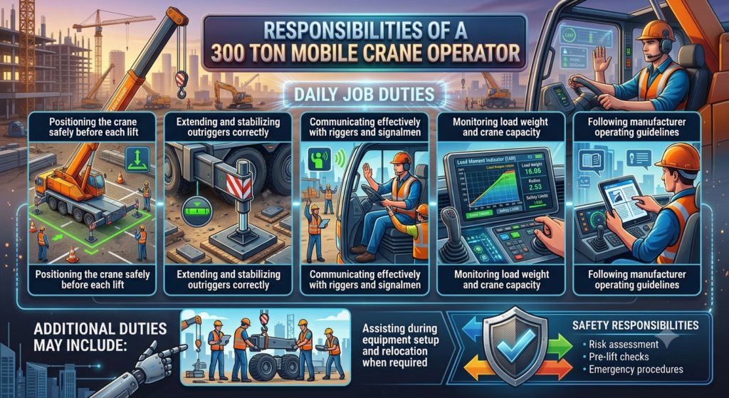 Responsibilities of a 300 Ton Mobile Crane Operator